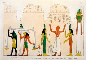 Excerpt from an Egyptian hieroglyphic manuscript, engraved by Dominique Vivant, Baron de Denon