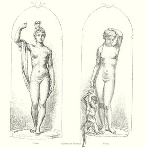Figurines of the Pedestal, Pallas, Venus (engraving) by Italian School