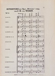 First Page of the Overture for the opera 