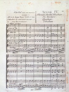 First Page of Sheet Music of Lodoiska (Scene 4), Opera by Italian School