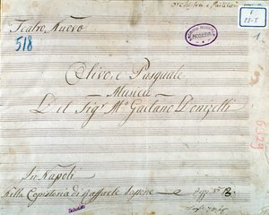 First page of musical score from the opera 