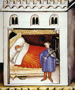 Sleep, illustration from Tacuinum Sanitatis Codex Vindobonensis