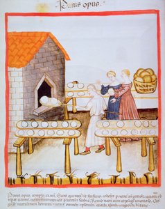 Baking Brown Bread (illustration from Tacuinum Sanitatis) by Italian School