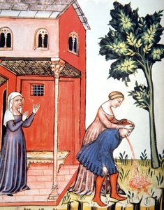 Throwing Up, illustration from Tacuinum Sanitatis Codex Vindobonensis