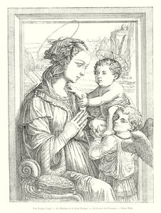 The Madonna and Child, Collection of Florence, Pitti Palace, by Fra Filippo Lippi (engraving)