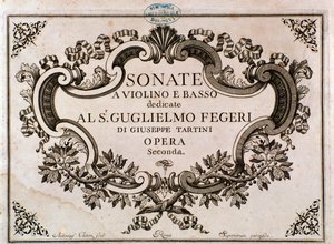 Frontispiece of Musical Score for Sonatas by Giuseppe Tartini