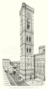 Giotto and Taddeo Gaddi, The Campanile of Santa Maria del Fiore (engraving)