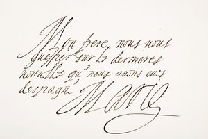 Handwriting and signature of Marie de Medici by Italian School