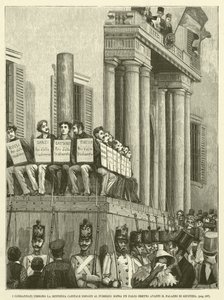 The Condemned Heard the Death Sentence Exposed to the Public on a Stage Erected in Front of the Palace of Justice by Italian School