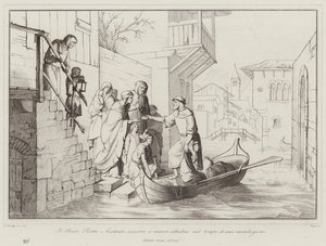 Blessed Pietro Acotanto helps the miserable citizens during a flood