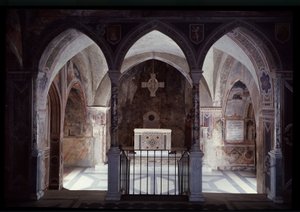 Interior View of Presbytery and Altar, St Benedict Cave (Sacro Speco) Subiaco by Italian School