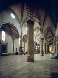 Interior view of the Basilica of Santa Maria Novella by Italian School