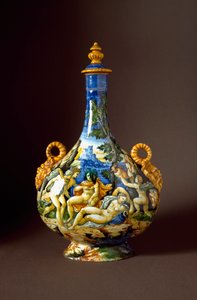 Io and Juno. Ceramic jug from Fontana workshop, Urbino
