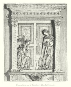 The Annunciation, by Donatello, Cavalcanti Chapel (engraving) by Italian School