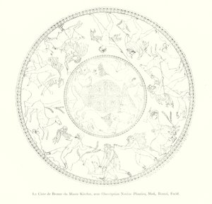 The Bronze Cista from the Kircher Museum, with the Inscription Novios Plautios, Med, Romai, Fecid (engraving) by Italian School