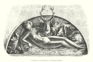 Diana of Fontainebleau, by Benvenuto Cellini (engraving)