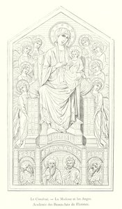 Cimabue, The Madonna and the Angels, Academy of Fine Arts of Florence (engraving) by Italian School
