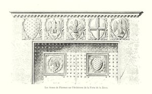 The Arms of Florence on the Architrave of the Zecca Gate (engraving) by Italian School
