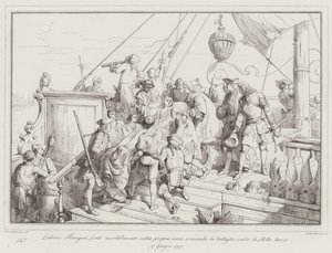 Lodovico Flangini, Mortally Wounded on His Ship, Commands the Battle Against the Turkish Fleet by Italian School