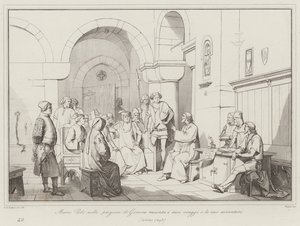 Marco Polo in the Prisons of Genoa Tells of His Travels and Adventures by Italian School