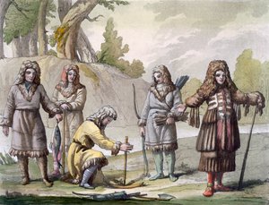 Men of Kamchatka, Far Eastern Russia, c.1820s-30s by Italian School