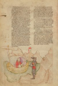 The White Ship Comes to Rescue Percival, from the Queste del Saint Graal, c.1380-85 by Italian School