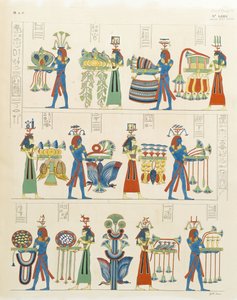 Nile gods and personifications of nomes and cities carrying food offerings by Italian School