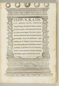 Octoginta volumina, the Hippocratic corpus translated from Greek into Latin by Marcus Fabius Calvus by Italian School