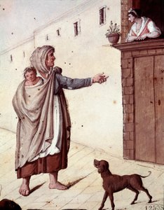 Old Neapolitan Trades: A Beggar and Her Child in the Streets of Naples by Italian School