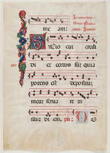 Page from a missal or choir book, Northern Italy, first half of the 15th century