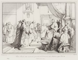 Pietro Bembo Elected Cardinal, Presented by Contarini and Sadoleto to Pope Paul III by Italian School
