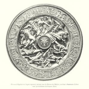 Silver Ewer Tray, Made for the House of Medici, Attributed to Benvenuto Cellini but Probably by Gaspero Mola (engraving)