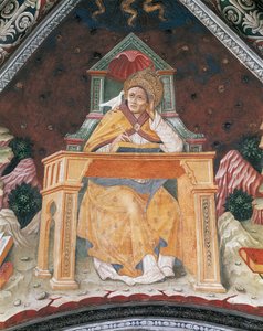 Pope Gregory I, in the Chapel of St. Margaret of Antioch, vault of the Sanctuary of Santa Maria Assunta by Italian School