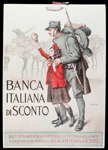 Postcard of the Banca Italiana di Sconto (Italian Discount Bank), 1917-18 by Italian School