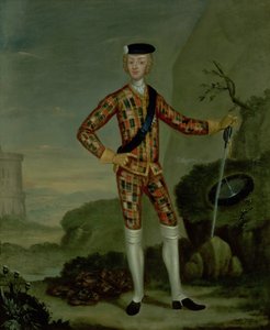 Prince Charles Edward (Bonnie Prince Charlie) in Tartan by Italian School