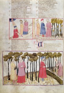 Virgil taking his leave and the Divine Forest, from The Divine Comedy by Italian School