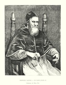 Raphael Sanzio, Pope Julius II, Collection of the Pitti Palace (engraving) by Italian School