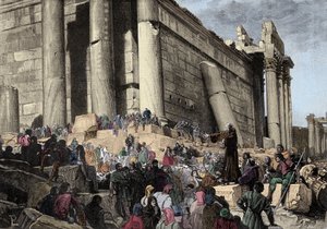 Representation of Arnaud de Brescia (Arnaldo da Brescia) (1090-1155), Italian Political and Religious Reformer, During the Prediction. In 1145 He Preached in Rome the Revolt Against Pope Eugene III, Who Was to Be Hunted and Sought to Restore the Roman Repu by Italian School