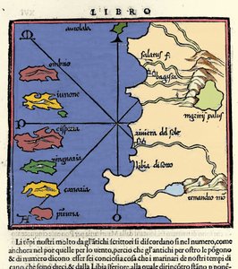 Representation of the Canary Islands. Isolario (map of islands) by Benedetto Bordone. Venice 1547 by Italian School