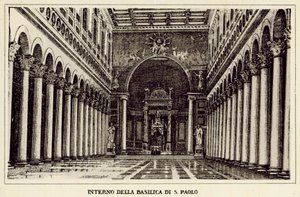 Rome: Interior of the Basilica of St. Paul by Italian School