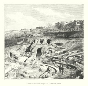 Ruins of Ancient Fiesole, The Roman Theatre (engraving) by Italian School