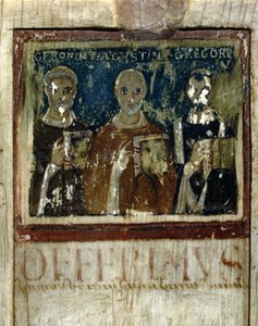 Saint Jerome, Saint Augustine, & Saint Gregoire I the Great, Detail from the Diptych of Boece by Italian School
