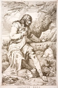 Salvator Rosa, Italian Baroque painter, poet and printmaker (engraving)