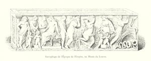 Sarcophagus from the Empire Era, at the Louvre Museum (engraving)
