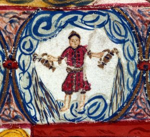 Sign of Aquarius. Italian Horoscope, mid-15th century