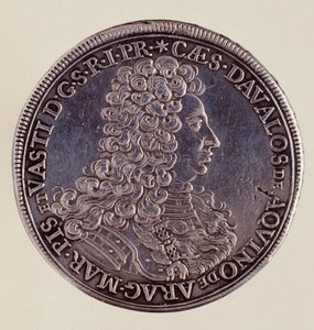Silver coin (thaler) from Naples: Cesare Michelangelo d