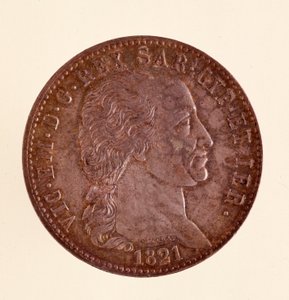 Silver Italian Coin from Sardinia Kingdom: Reign of Victor Emmanuel I by Italian School