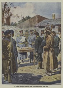 Soldiers being judged by a Bulgarian military tribunal at the Siege of Adrianople, First Balkan War by Italian School