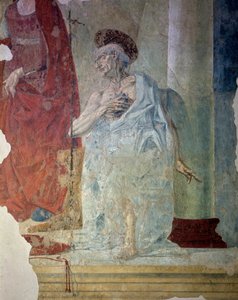 St Jerome as a penitent (detail) by Italian School