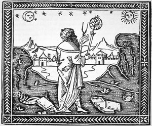 The Astrologer Albumasar, copy of an illustration from his Introductorium in Astronomiam, Venice 1506, used in a History of Magic, published late 19th century